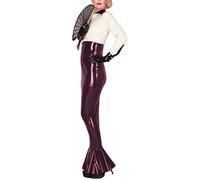 Falda De PVC Faldas De Cintura Alta Falda Ajustada De Cuero De Látex Ropa De Fiesta Para Club Falda Lápiz,Rojo Oscuro,7XL