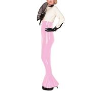 Falda De PVC Faldas De Cintura Alta Falda Ajustada De Cuero De Látex Ropa De Fiesta Para Club Falda Lápiz,Rosa Claro,7XL