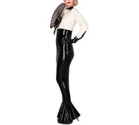 Falda De PVC Faldas De Cintura Alta Falda Ajustada De Cuero De Látex Ropa De Fiesta Para Club Falda Lápiz,Negro,S