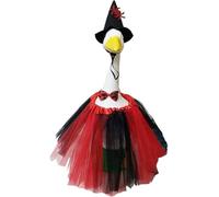 Falda de ropa, sombrero de disfraz para decoración de porche de fiesta al aire libre, estatua de gansos de 58 cm, gansos de Halloween Cl0thes, traje de animal para patio, accesorio de traje de ganso