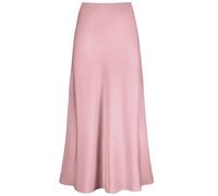 Falda De Satén para Mujer Elegant Faux Silk Satin Skirts For Women High Waist A-Line Office Lady Solid Color Glossy Finish Fishtail Skirt para Mujeres(Pink,S)