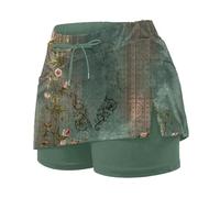 Falda de senderismo para mujer con pantalones, falda corta, falda de verano, cintura alta para yoga, pilates, entrenamiento, falda con pantalones debajo, ropa deportiva cómoda, línea A, opaca