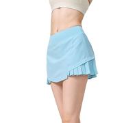Falda de tenis para mujer con bolsillos, falda plisada para mujer, deporte, fitness, cintura alta, falda corta para correr, azul, M