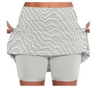 Falda de Tenis para Mujer con Pantalones, Falda Deportiva, Falda de Tenis de Cintura Alta con 2 Bolsillos y Abertura Lateral, Falda de Verano, Minifalda, Faldas para Correr, Falda (Beige, XL)