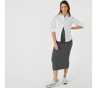 Falda de tubo premamá, largo midi 3/4 Mujer Talla XL. Color Gris