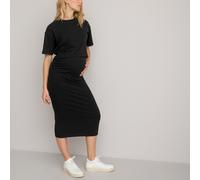 Falda de tubo premamá, largo midi 3/4 Mujer Talla XL. Color Negro