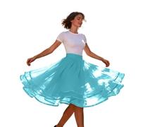 Falda de tul azul para mujer, disfraz de pavo real azul para mujer, pez arcoíris, medusa, enagua de monstruo, enagua hinchada, falda de ballet, falda larga, tutú de baile, falda de baile Rockabilly