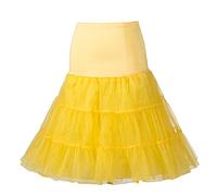 Falda de tul Boolavard® TM moda de los años cincuenta, 66 cm, vestido para swing amarillo Large-X-Large (EU 42-50)