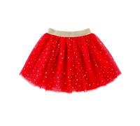 Falda de tul con tutu para niños con estampado de purpurina, falda de princesa con estrellas para niñas de 1 a 10 años, rojo, 12-24 meses