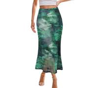 Falda de tul negra para carnaval, elegante falda recta para el día a día y las vacaciones, perfecta para primavera, verano y otoño, elegante combinada con tacones altos y tops ajustados, verde, L