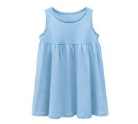 Falda de tul negra para niña, sin mangas, informal, línea A, vestido de patinador para fiesta escolar, vestidos de princesa, azul claro, 3-4 años