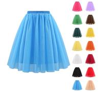 Falda de tul para mujer con cintura alta elástica de tul, falda acampanada, tallas A, falda naranja, carnaval, cosplay, B2#3, S