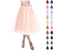 Falda de tul para mujer, falda central, disfraz de carnaval, elegante, cintura elástica, tul retro, ballet, rockabilly, varias capas, vestido de baile, tutú, falda, disfraz de fiesta, faldas, Oro Rosa