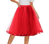 Falda de tul para mujer, vestido corto de ballet, vestido de baile, vestido de mujer, falda de carnaval, color negro, falda de tul, para adultos, color marrón, rojo, L