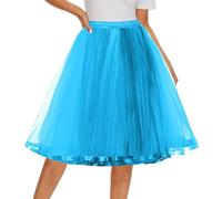 Falda de tul para mujer, vestido corto de ballet, vestido de baile, vestido de mujer, falda de carnaval, color negro, falda de tul, para adultos, color marrón, azul claro, XL