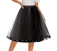 Falda de tul para mujer, vestido corto de ballet, vestido de baile, vestido de mujer, falda de carnaval, color negro, falda de tul, para adultos, color marrón, Negro , M