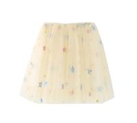 Falda de tul para niña, cintura elástica, tutú de los 50, enagua para niños, minifalda de baile para carnaval, fiesta de Halloween, beige, 7-8 años