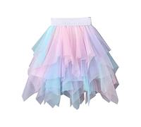 Falda de tul para niña, falda de baile tutú, falda de media falda colorida de cuatro estaciones para niñas cadena para bolso, azul, 4-5 Años