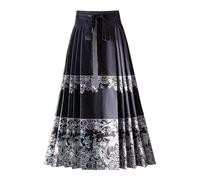 Falda de tul rosa para mujer con purpurina Ms Huai Song Making Horse Faces-Rock muestra delgada, faldas plisadas de satén liso con cintura alta, gris, L