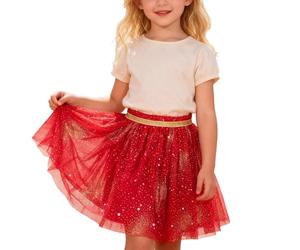 Falda de tutú con lentejuelas brillantes para niñas, perfecta para carnaval, espectáculos de baile, ballet, disfraces de hadas y más., rojo, 7-8 años