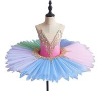 Falda De Tutú De Ballet Profesional para Niña, Colorida, Estilo Panqueque Traje De Baile Elegante De Bailarina,B,160