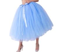 Falda de Tutu Mujer,SHOBDW Malla de Tul En Capas de Dama de Honor Mullido Regalo de La Fiesta de Bodas Traje de Baile de Princesa Falda Burbuja de Maternidad Falda(Azul Claro)