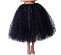 Falda de Tutu Mujer,SHOBDW Malla de Tul En Capas de Dama de Honor Mullido Regalo de La Fiesta de Bodas Traje de Baile de Princesa Falda Burbuja de Maternidad Falda(Negro)