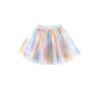Falda de tutú para bebé y niña, con diseño de arco iris, con lentejuelas, multicolor, falda de princesa, minifalda de tul, cintura elástica, bonita para 2-12 años de edad, Rosa claro azul claro, 7-8
