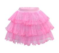 Falda de tutú para carnaval, ballet, actuación, con falda acampanada, cintura de satén, para disfrazar, tiempo libre, actividades al aire libre, Rosa., 6-7 años