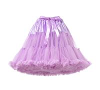 Falda de tutú para mujer, cintura elástica, falda tutú de los años 50, enagua de tul, falda de baile, vestido de baile, vestido de baile, carnaval, disfraz, baile, morado claro, Talla única