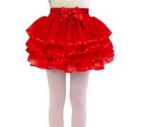 Falda de tutú para niñas pequeñas, tul firme, falda escalonada, falda de princesa para fiestas, vestido de capas para niñas de 1 a 10 años, rojo, 3-4 años