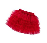 Falda de tutú para niños pequeños, de tul sólido, falda escalonada, falda de fiesta de princesa, falda de capa para niñas de 1 a 10 años, rojo, 4-5 años