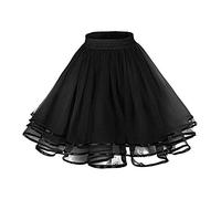 Falda elástica una línea mini patinador oportunidad para las mujeres falda versátil relleno, Negro , talla única