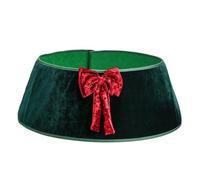 Falda envolvente para árbol de Navidad, cubierta de base de felpa con acento frontal para interior hogar y tienda, soporte de exhibición de árbol de vacaciones, falda de felpa para decoración frontal