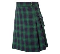 Falda escocesa para hombre Falda clásica a cuadros con bolsillos falda escocesa corta escocesa clásica con bolsillos en contraste Estilo escocés Individualidad Falda escocesa Vintage, verde, L