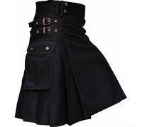 Falda escocesa retro para hombre para aventuras al aire libre y celebraciones tradicionales escocesas (talla L, negro)