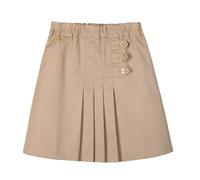 Falda Escolar Plisada Informal de Estilo británico para niña, Ideal para Usarla en casa. Tiene una Cinturilla elástica y cómoda. Ideal para Primavera y Verano. (Khaki, 14-15 Years)