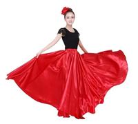 Falda Flamenca Mujer Faldas de flamenco de 10 colores for mujer, for danza, coro gitano, for adultos, de un solo color, for actuaciones escénicas, for mujeres, for toreo, for España.(Color1,M)