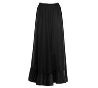 Falda Flamenca Mujer Larga Negra Volante Simple [Tallas Adulto S a XXL]【Talla L】 Ensayo Baile Danza Disfraz