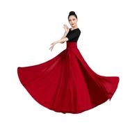 Falda Flamenca Mujer Vestido de gran tamaño, falda de baile, carnaval, actuación en el escenario, mujeres, 540, 720 grados, falda larga, disfraz, vestidos elegantes for mujeres(Red01 720 degrees)
