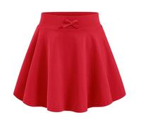 Falda Informal Deportiva para Niñas con Detalle - Prenda Elástica y Cómoda para Preadolescentes en Colores Ideal para Juego Diario (Red, 5-6 Years)