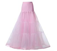 Falda Interior Larga para Vestido de Novia para soporte A-Line(Pink M)
