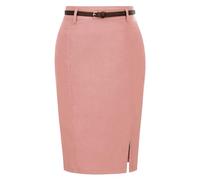 Falda lápiz Faldas De Mujer De Color Liso con Cinturón Decorado, Informales, Ajustadas A La Cadera, Falda Lápiz con Bifurcación Lateral, Falda Retro De Oficina For Mujer(3,L)