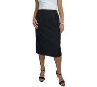 Falda Lápiz Forrada para Mujer con Cintura Parcialmente Elástica Debajo De La Rodilla, Falda De Oficina Negro 38-52 (50)
