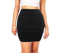 Falda lápiz,Mini Falda Negra Adelgazante elástica para Mujer,Falda Negra de Cintura Alta, Faldas Cortas para Verano otoño (M, Black)