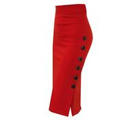 Falda Lápiz Mujer/Falda Longuette De Cigarrillo De Punto Rodilla Longitud Faldas Elástico Tubo Falda Tubo Falda De Cintura Alta De Base Midi Falda De Abertura Lateral Elástico Negocio Oficina