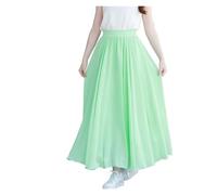 Falda larga de baile Faldas largas de danza del vientre 720 grados for mujer, for práctica bailarina, color morado y dorado sólido Falda flamenca mujer(Tender Green,Skirt Length 85cm)