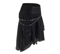 Falda Larga Mujer Blanca,Falda de Danza étnica para presentaciones folclóricas,con Cintura elástica y fluida la práctica del Vientre en el Escenario