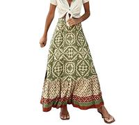 Falda Larga Mujer Boheme, Falda Mujer Verano Impreso Línea Acampanada Corte Holgado Fluido Casual Swing De Todos Los Días Cómodo Elegante Y Elegante Suave Básico Al Aire Libre Playa Vacaciones Skirts