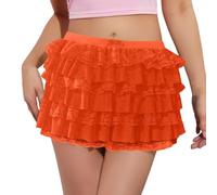 Falda Larga Mujer Midi, Faldas Mujer Verano Verano, Pantalones Cortos con Volantes Cintura EláStica Encaje Lolita Pantalones Cortos con Lazo Delantera Microshorts Tipo Boyshort Falda Faldas Skirt